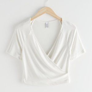 & Other Stories - Ribbed Wrap Top - Medium